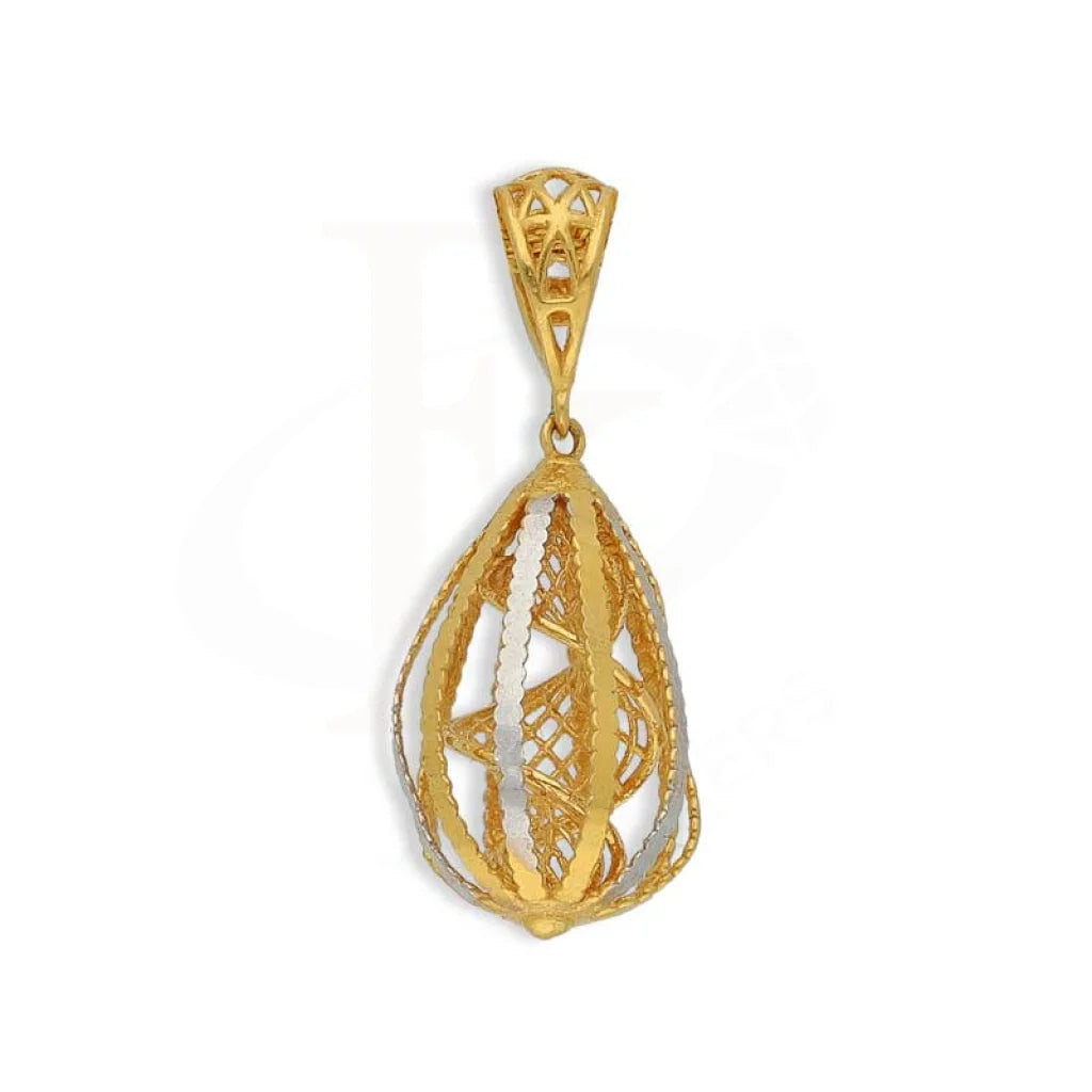 Gold Pear Shaped Pendant 22Kt - Fkjpnd22K2748 Pendants