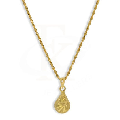 Gold Pear Shaped Pendant Set (Necklace And Earrings) 18Kt - Fkjnklst18K2441 Sets