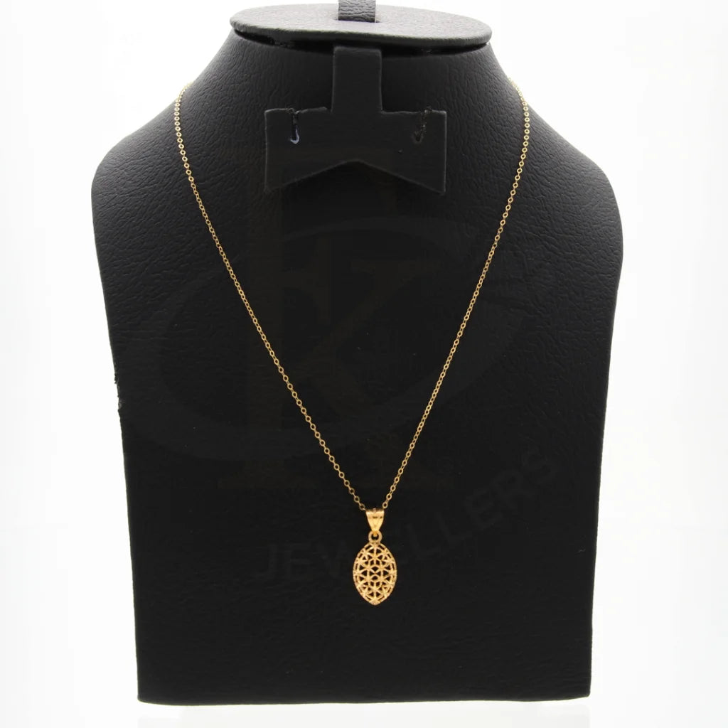 Gold Pear Shaped Pendant Set (Necklace Earrings And Ring) 21Kt - Fkjnklst21Km8051 Sets