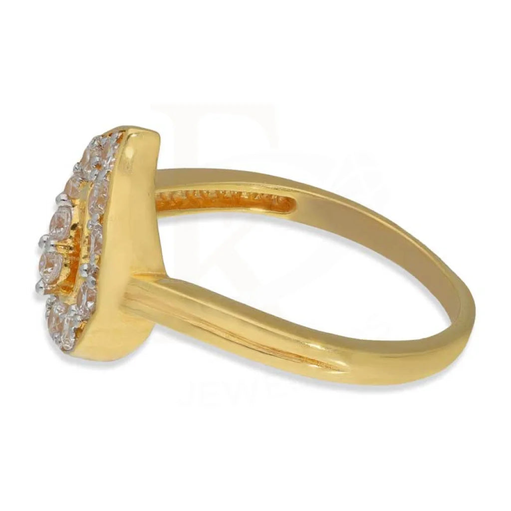 Gold Pear Shaped Ring 22Kt - Fkjrn22K3159 Rings