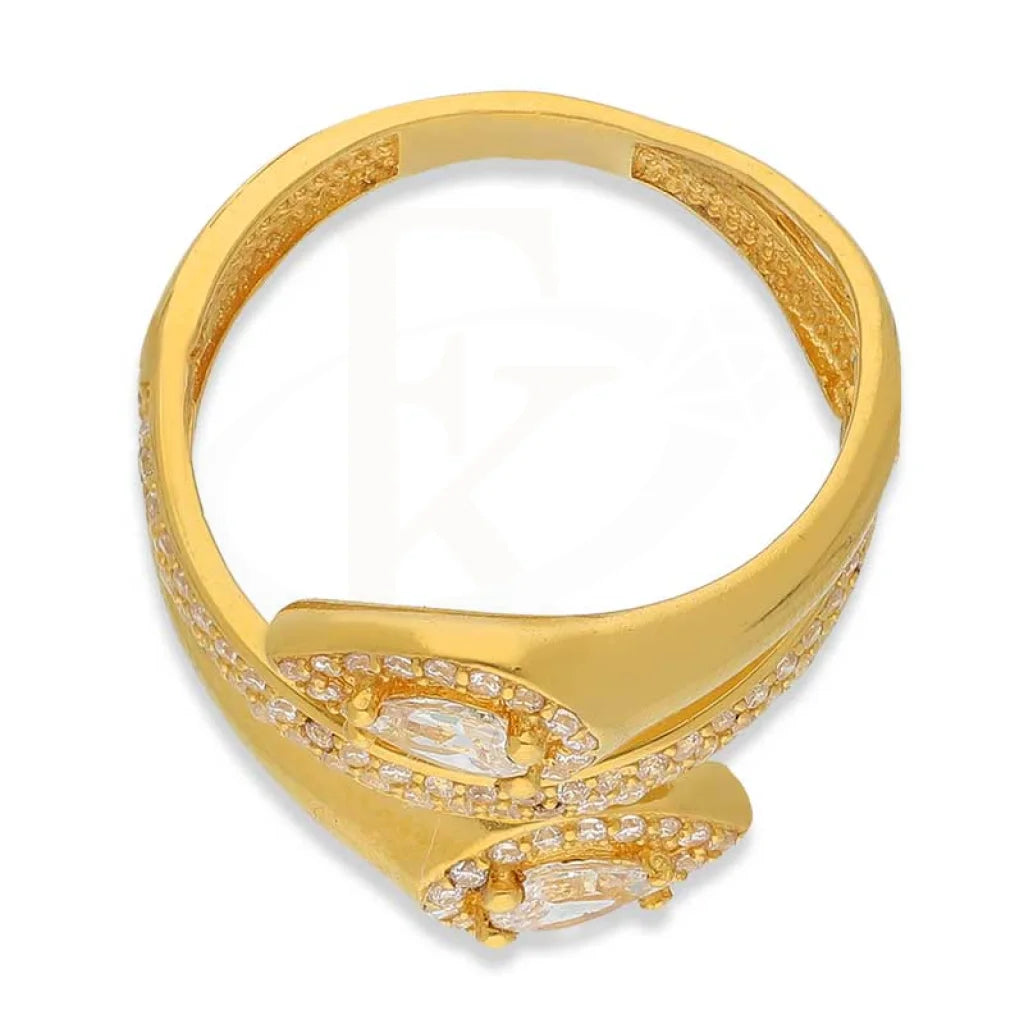 Gold Pear Shaped Solitaire Ring 22Kt - Fkjrn22K3835 Rings