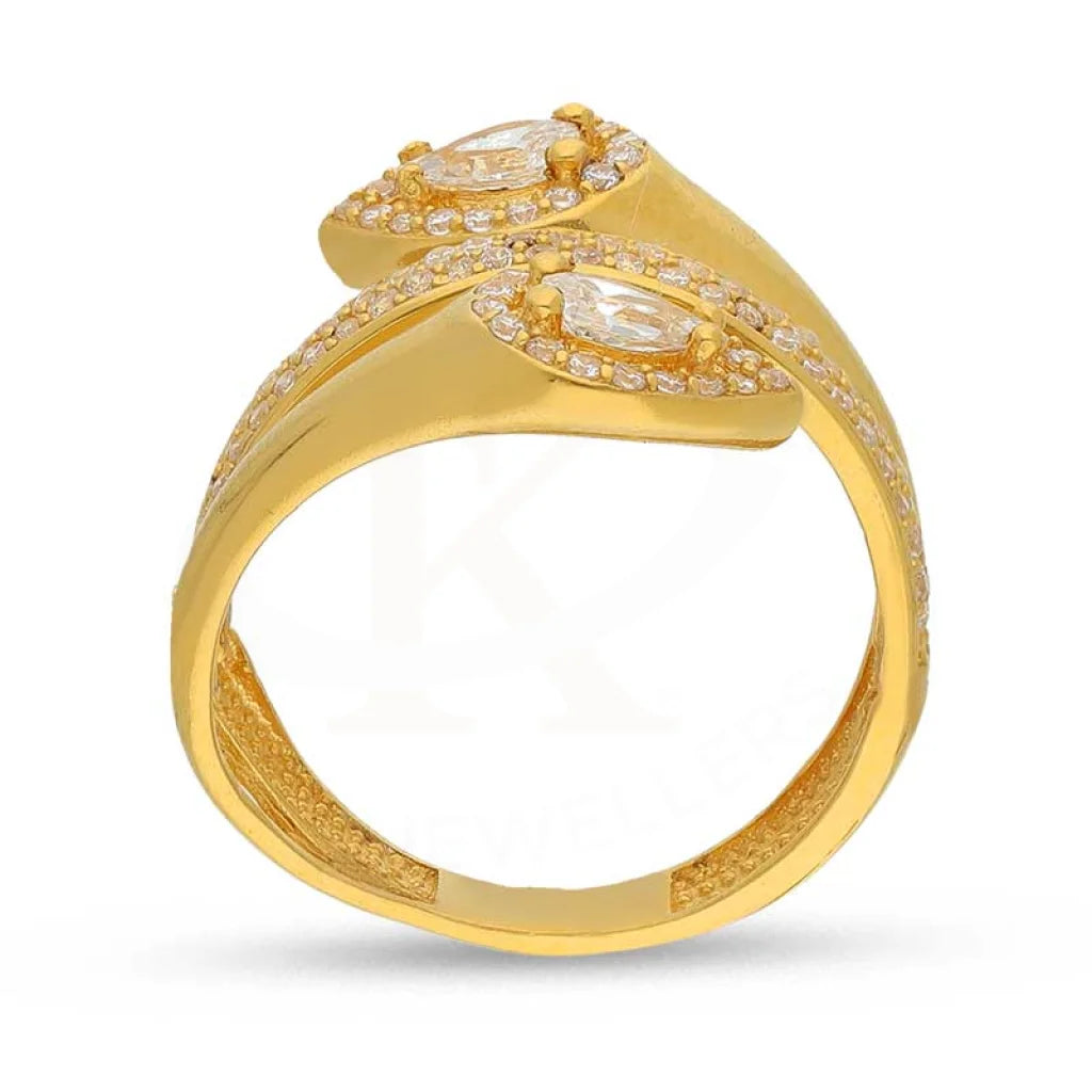 Gold Pear Shaped Solitaire Ring 22Kt - Fkjrn22K3835 Rings