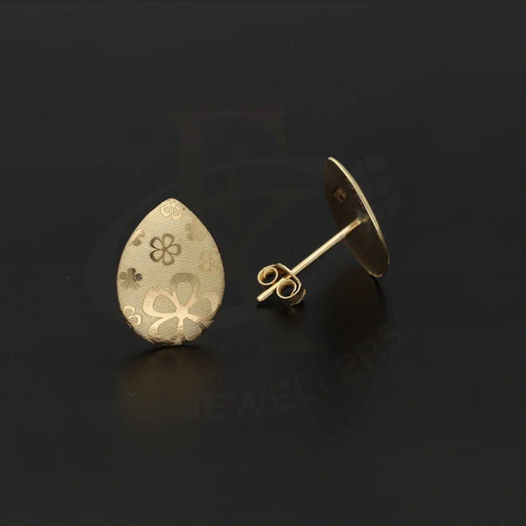 Gold Pear Shaped Stud Earrings 18Kt - Fkjern18K5119