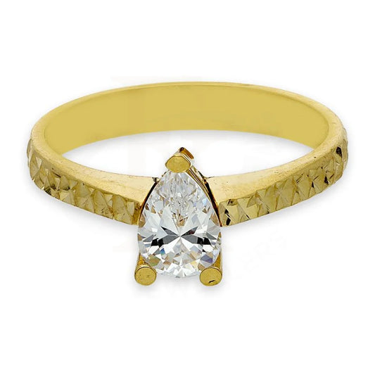 Gold Pear Solitaire Ring 18Kt - Fkjrn18K2878 Rings