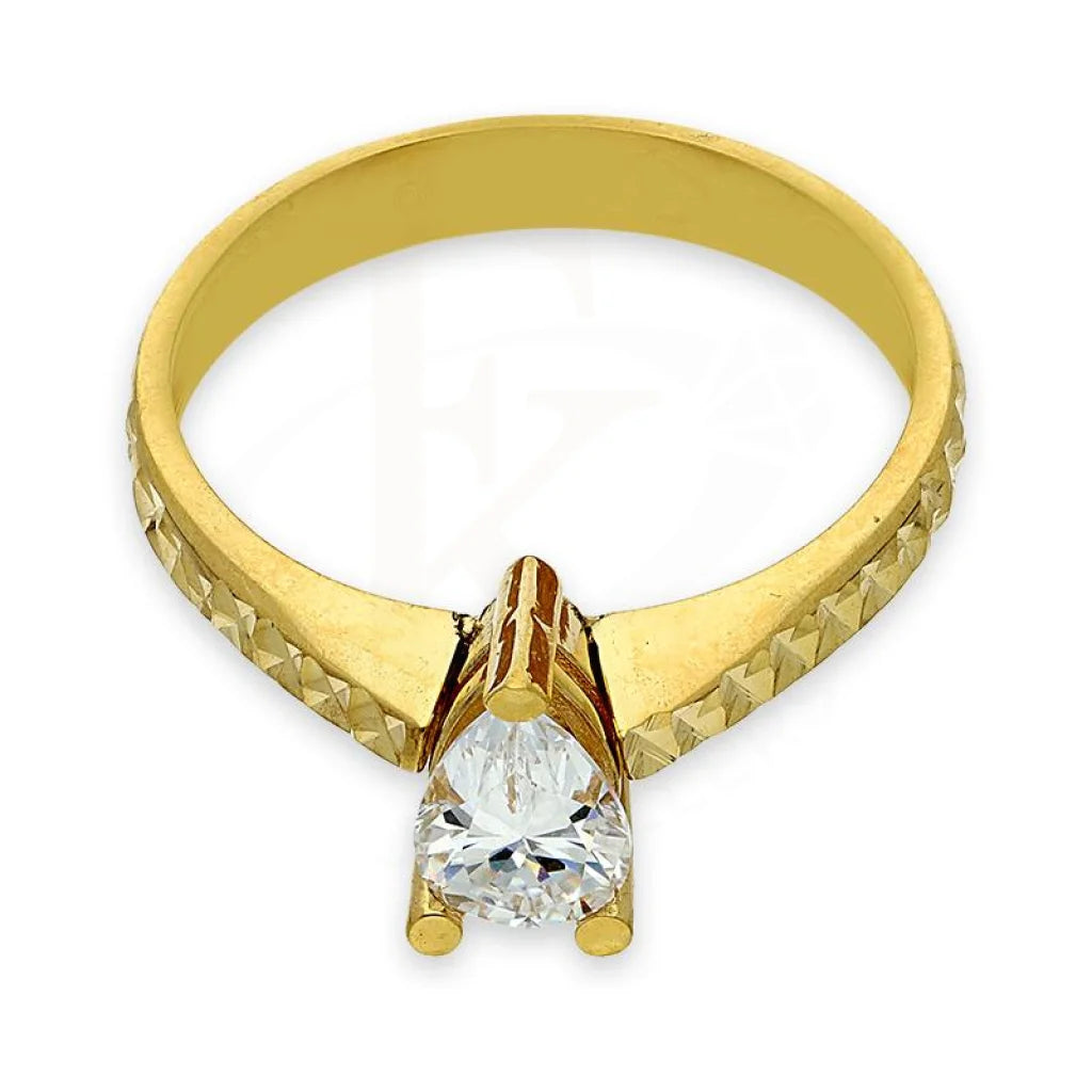 Gold Pear Solitaire Ring 18Kt - Fkjrn18K2878 Rings