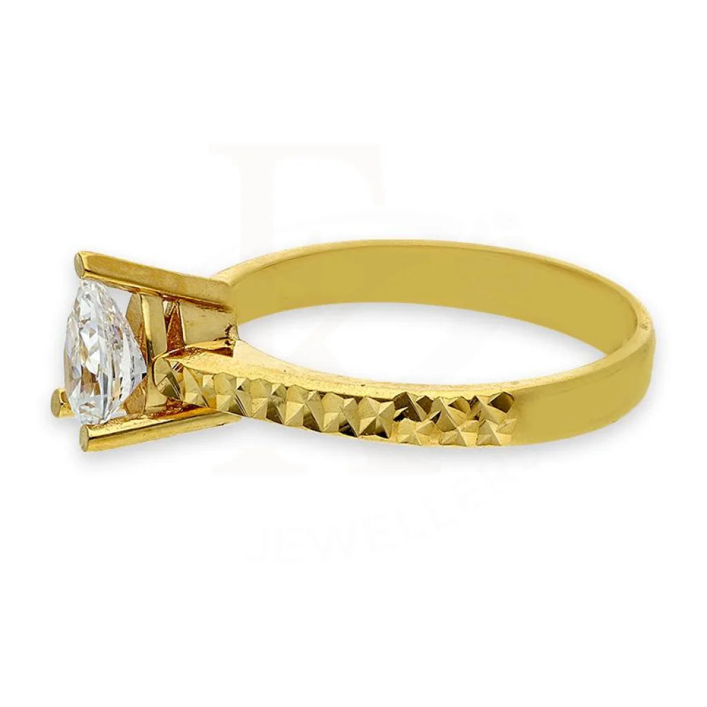 Gold Pear Solitaire Ring 18Kt - Fkjrn18K2878 Rings