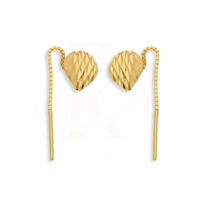 Gold Pear Tic-Tac Drop Earrings 22Kt - Fkjern22K5091