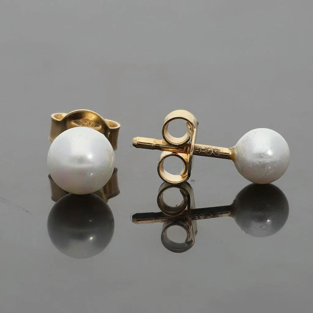 Gold Pearl Earrings 18Kt - Fkjern18K1853