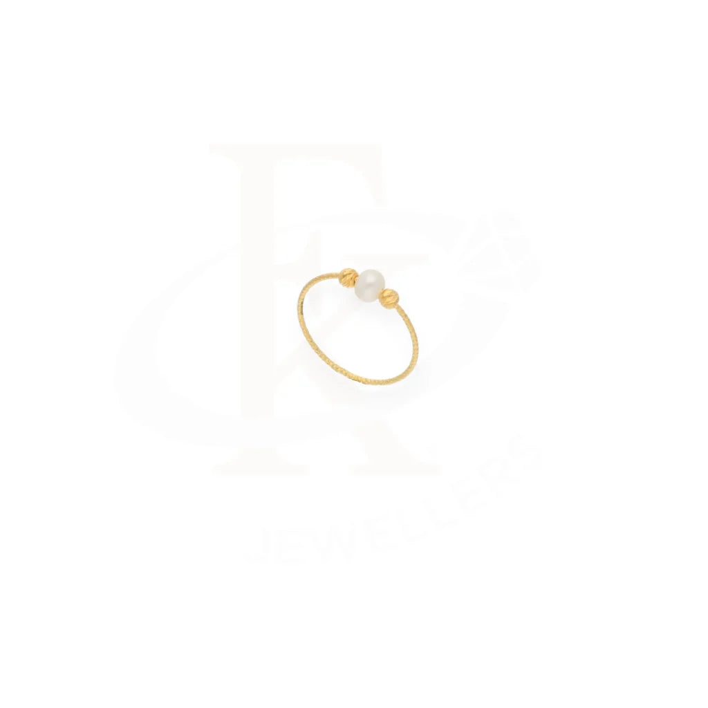 Gold Pearl Ring 21Kt - Fkjrn21Km7991 Rings