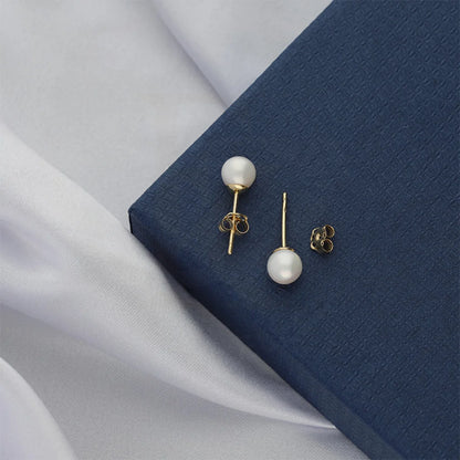 Gold Pearl Earrings 18Kt - Fkjern18K5219