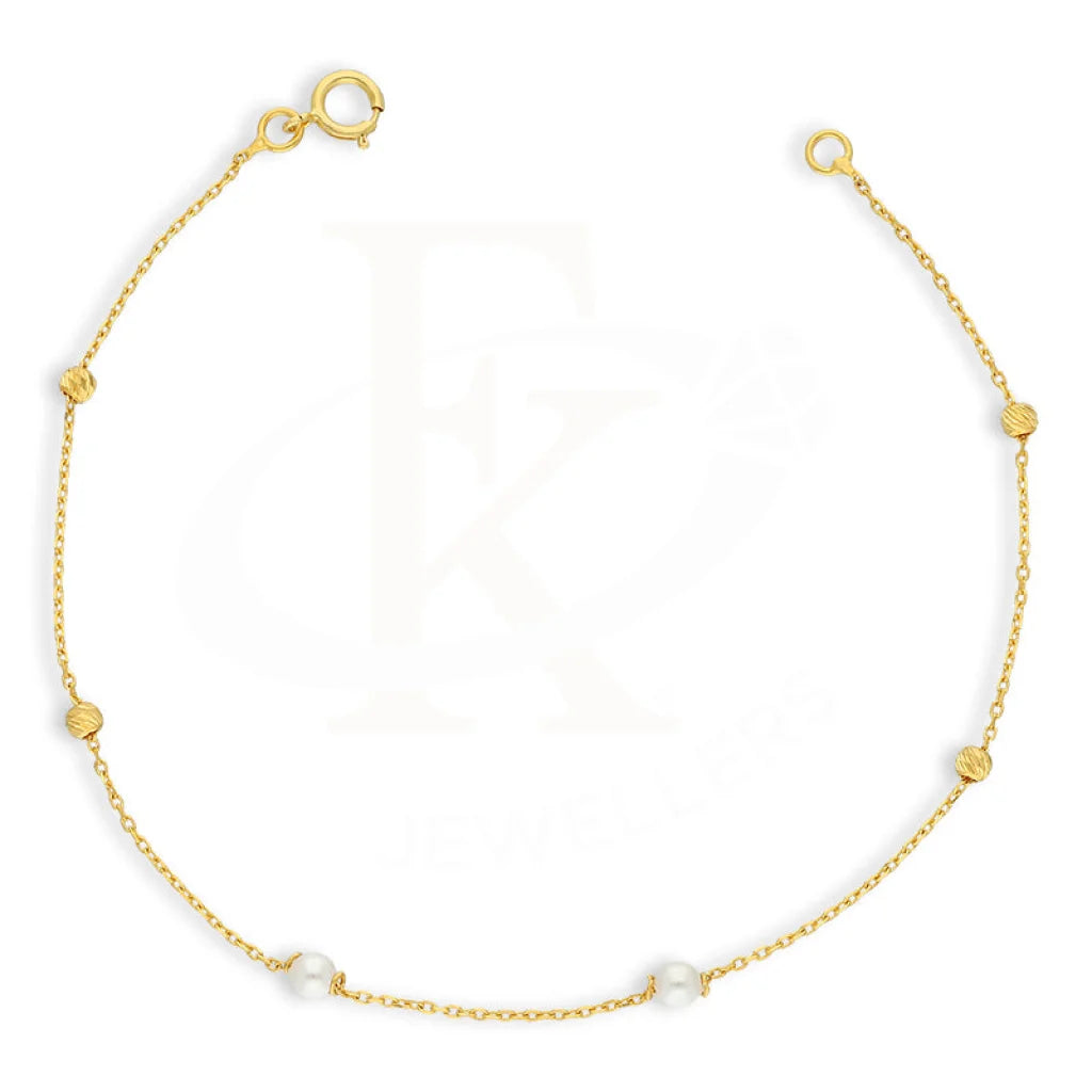 Gold Pearls And Beads Bracelet 21Kt - Fkjbrl21Km5052 Bracelets