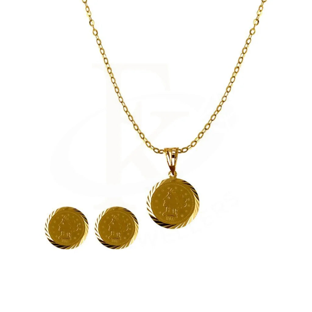 Gold Pendant Set (Necklace And Earrings) 18Kt - Fkjnklst1786 Sets