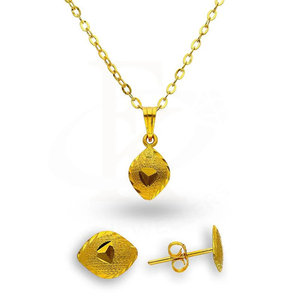 Gold Pendant Set (Necklace And Earrings) 18Kt - Fkjnklst18K2146 Sets
