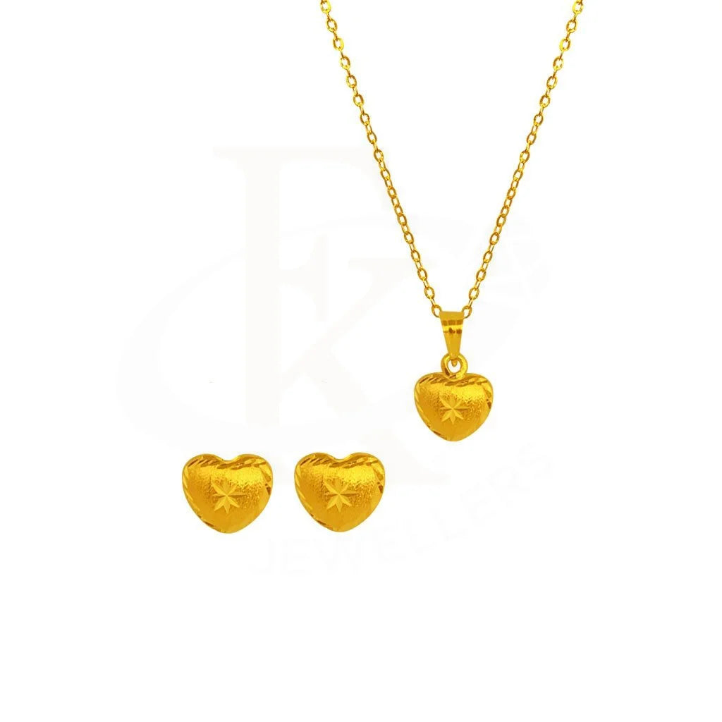Gold Pendant Set (Necklace And Earrings) 18Kt - Fkjnklst1909 Sets