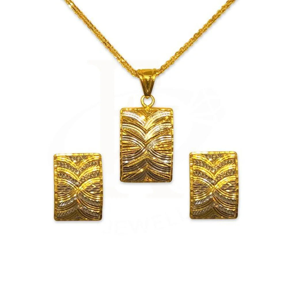 Gold Pendant Set (Necklace And Earrings) 22Kt - Fkjnklst1752 Sets