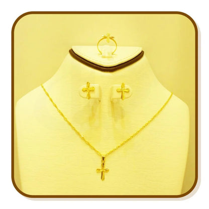 Gold Pendant Set (Necklace Earrings And Ring) 18Kt - Fkjnklst1678 Sets