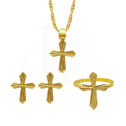 Gold Pendant Set (Necklace Earrings And Ring) 18Kt - Fkjnklst1678 Sets