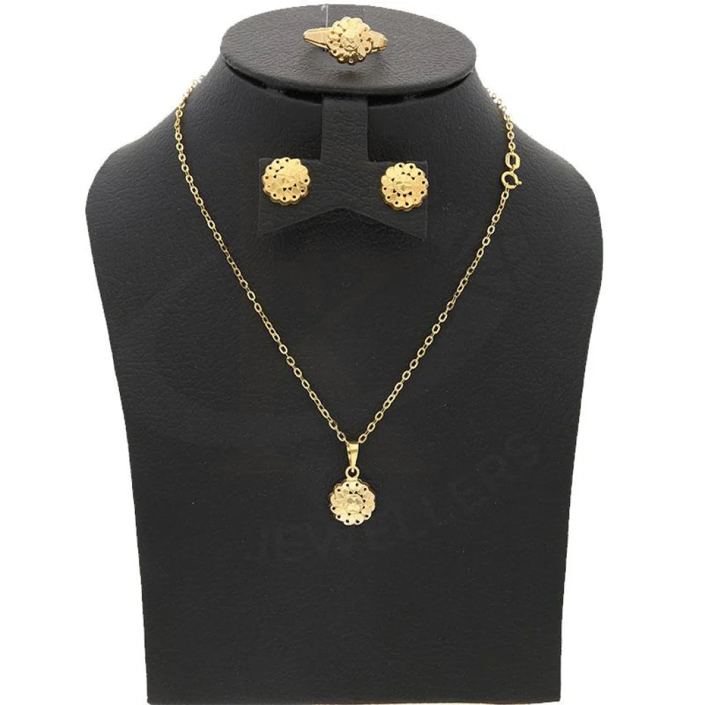 Gold Pendant Set (Necklace Earrings And Ring) 18Kt - Fkjnklst18K2128 Sets