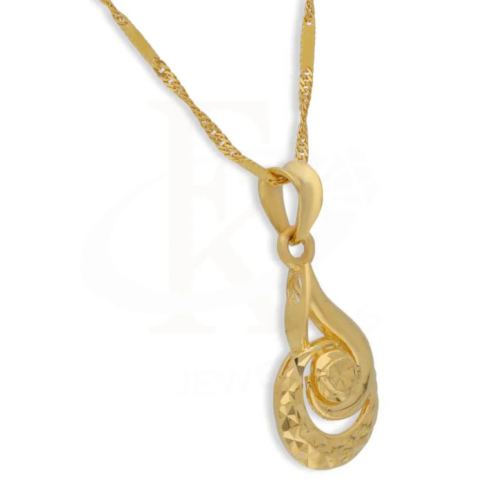 Gold Pendant Set (Necklace Earrings And Ring) 22Kt - Fkjnklst22K2396 Sets