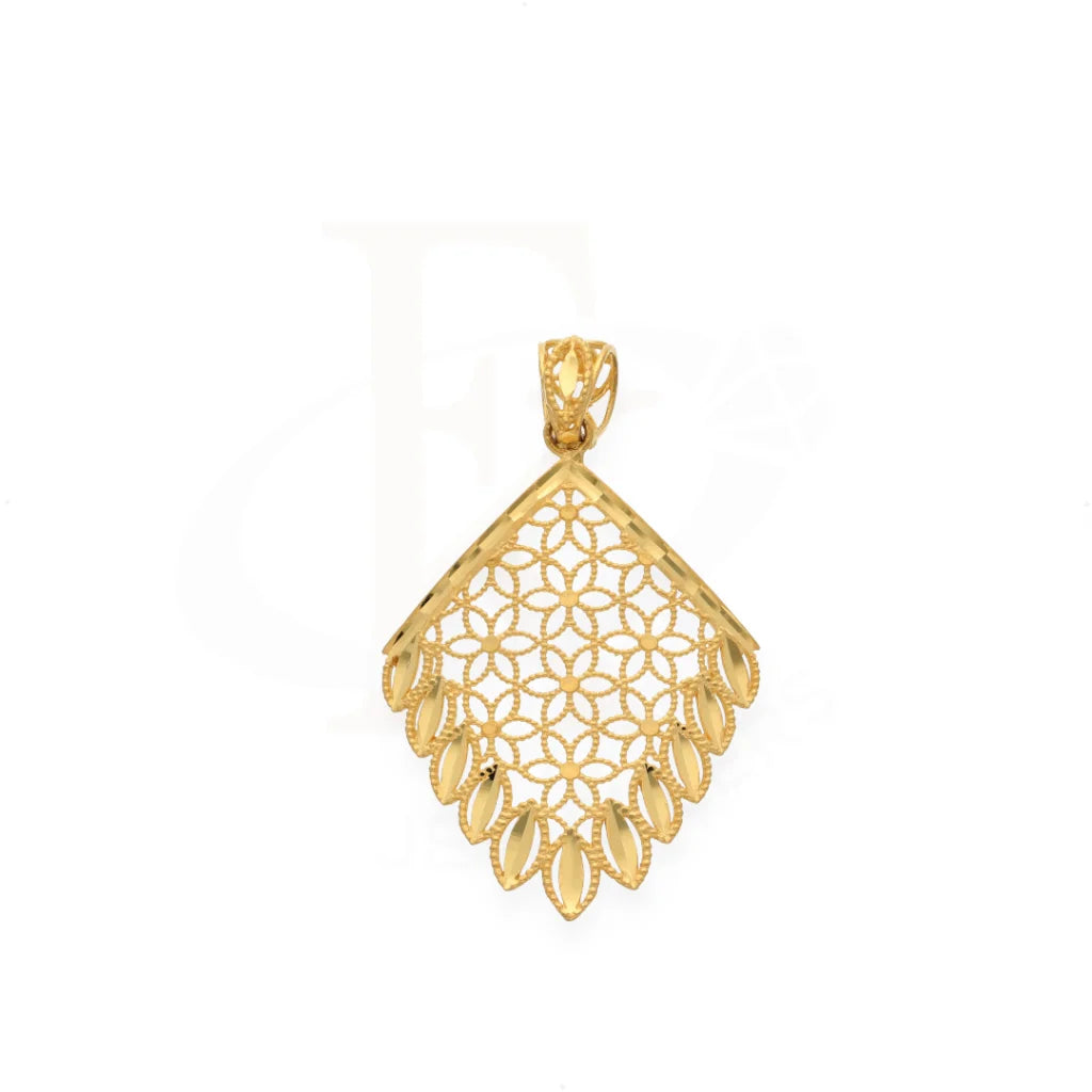 Gold Pendant With Flower Shaped 21Kt - Fkjpnd21K7689 Pendants