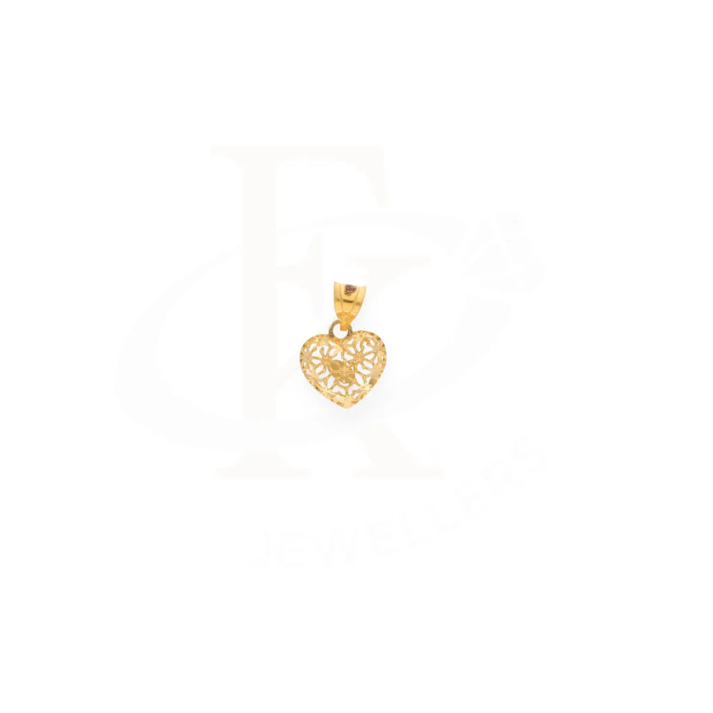 Shop Online Gold Hollow Heart Shaped Pendant 21KT - FKJPND21KM8528