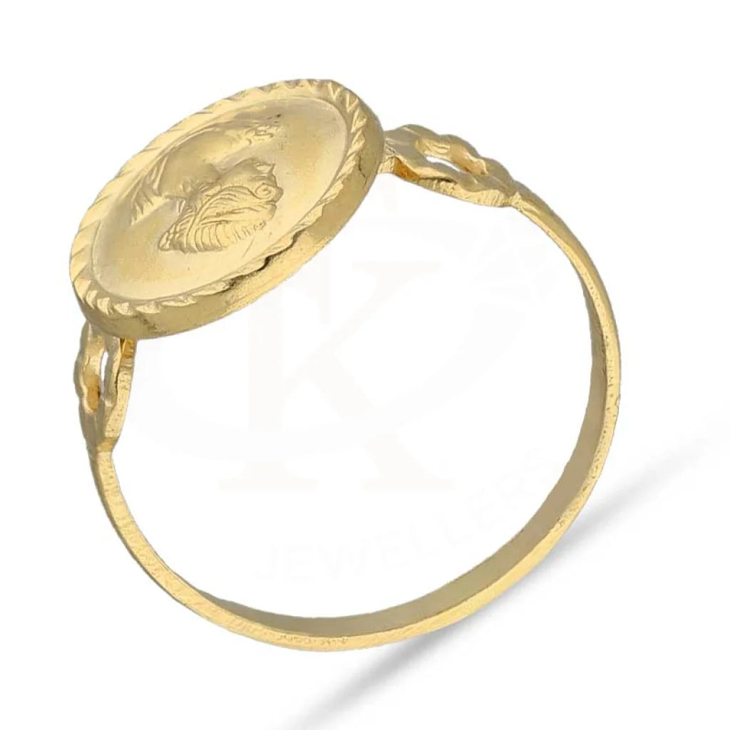 Gold Queen Round Shaped Ring 18Kt - Fkjrn18K3765 Rings