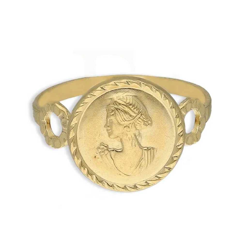 Gold Queen Round Shaped Ring 18Kt - Fkjrn18K3765 Rings