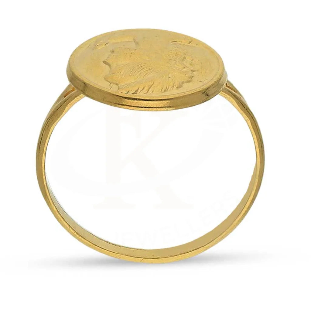 Gold Queen Round Shaped Ring 18Kt - Fkjrn18K3769 Rings