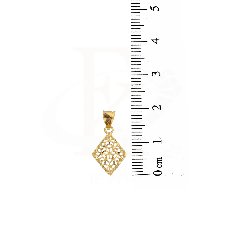 Gold Rhombus Shaped Pendant 21Kt - Fkjpnd21K3074 Pendants