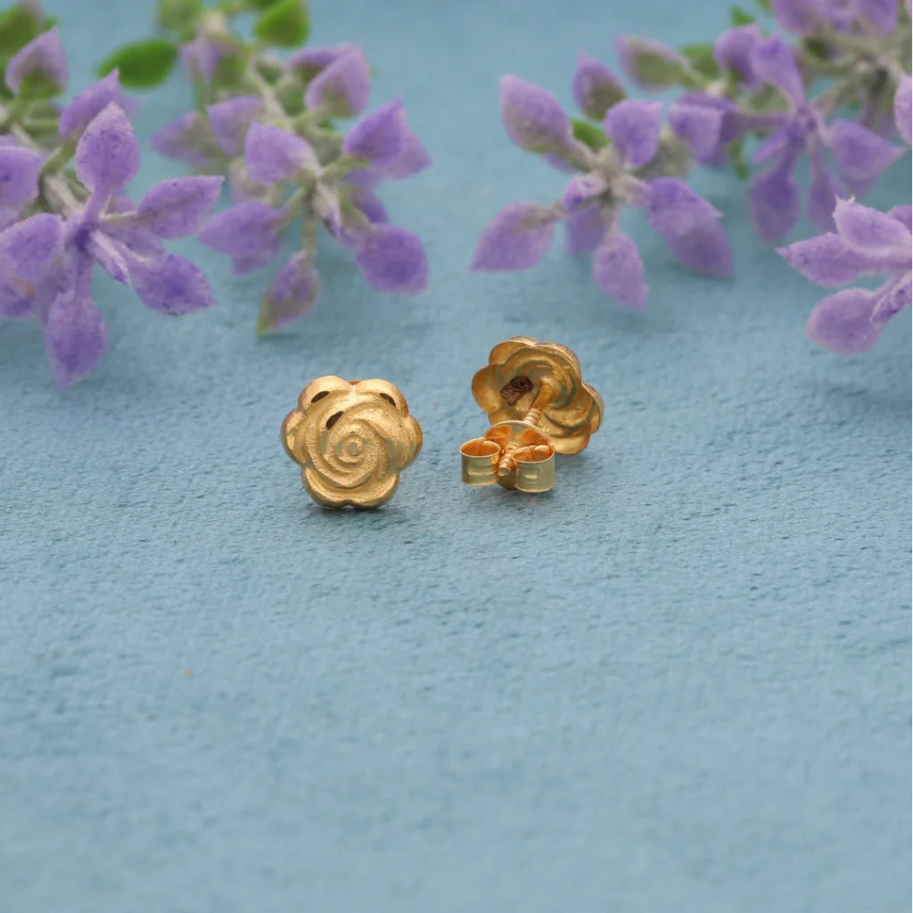 Gold Rose Earrings 18Kt - Fkjern18K8233