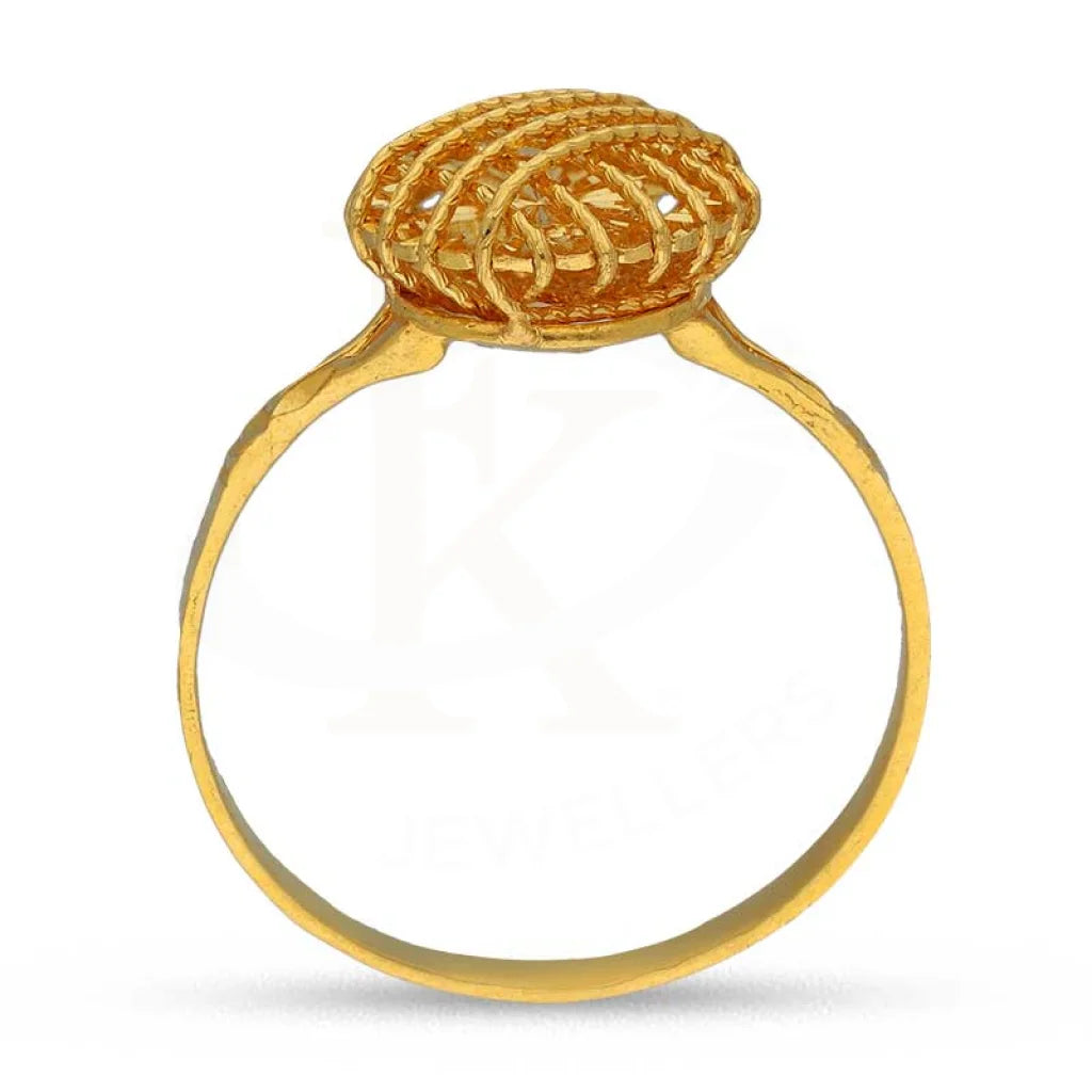 Gold Round Cage Ring 22Kt - Fkjrn22K3730 Rings