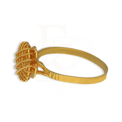 Gold Round Cage Ring 22Kt - Fkjrn22K3730 Rings