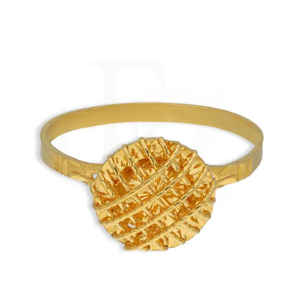 Gold Round Cage Ring 22Kt - Fkjrn22K3730 Rings