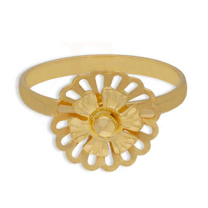 Gold Round Flower Shaped Ring 22Kt - Fkjrn22K3603 Rings