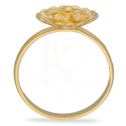 Gold Round Flower Shaped Ring 22Kt - Fkjrn22K3603 Rings