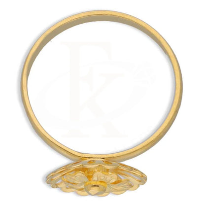 Gold Round Flower Shaped Ring 22Kt - Fkjrn22K3603 Rings