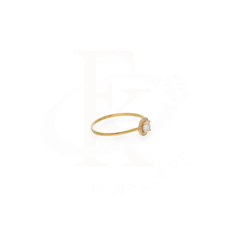 Gold Round Rose Cut Solitaire Ring 21Kt - Fkjrn21Km7988 Rings