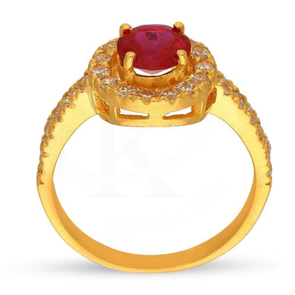 Gold Round Solitaire Ring 22Kt - Fkjrn22K3046 Rings