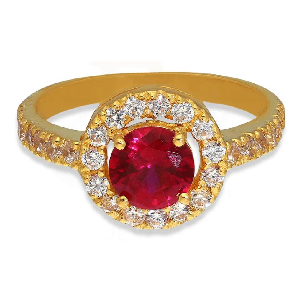 Gold Round Solitaire Ring 22Kt - Fkjrn22K3046 Rings