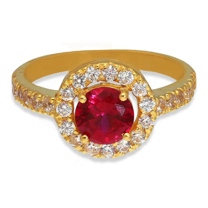 Gold Round Solitaire Ring 22Kt - Fkjrn22K3046 Rings