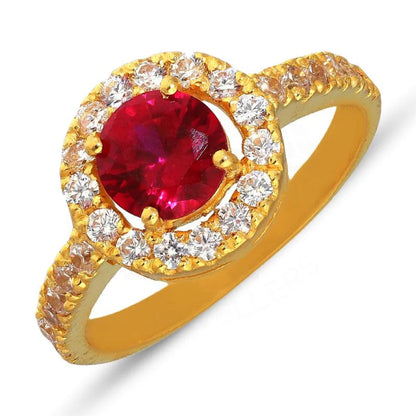 Gold Round Solitaire Ring 22Kt - Fkjrn22K3046 Rings