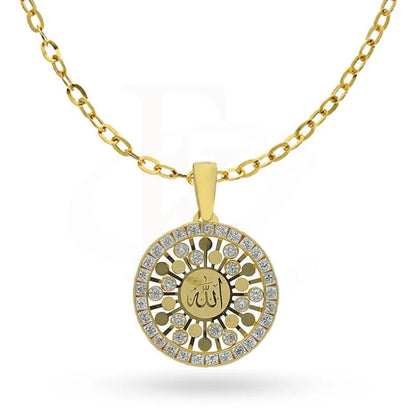 Gold Round Shaped Allah Necklace 18Kt - Fkjnkl1990 Necklaces