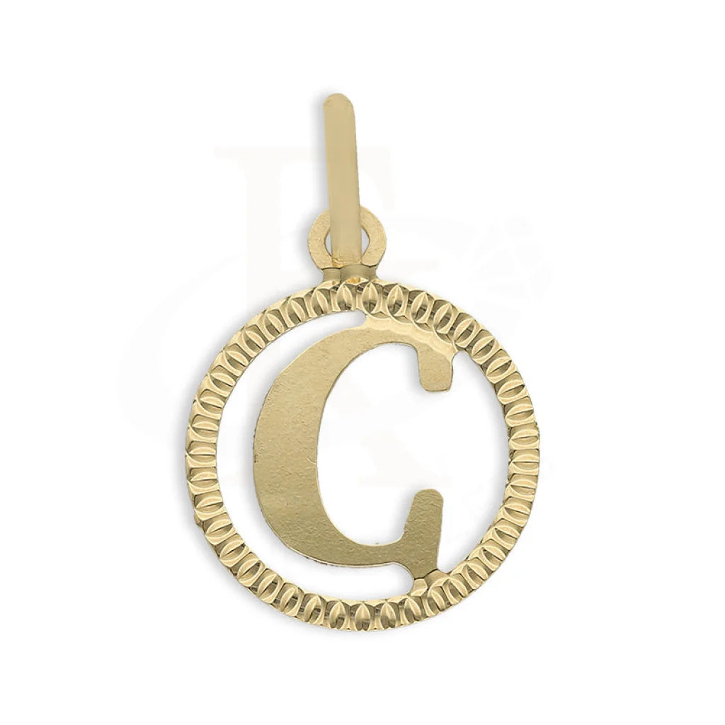 Gold Round Shaped Alphabet Pendant 18Kt - Fkjpnd18K5243 C / 0.870 Gram Pendants