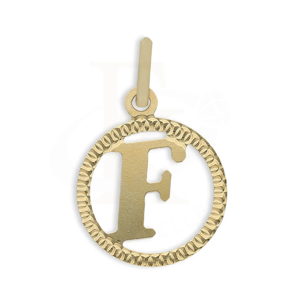 Gold Round Shaped Alphabet Pendant 18Kt - Fkjpnd18K5243 F / 0.910 Gram Pendants