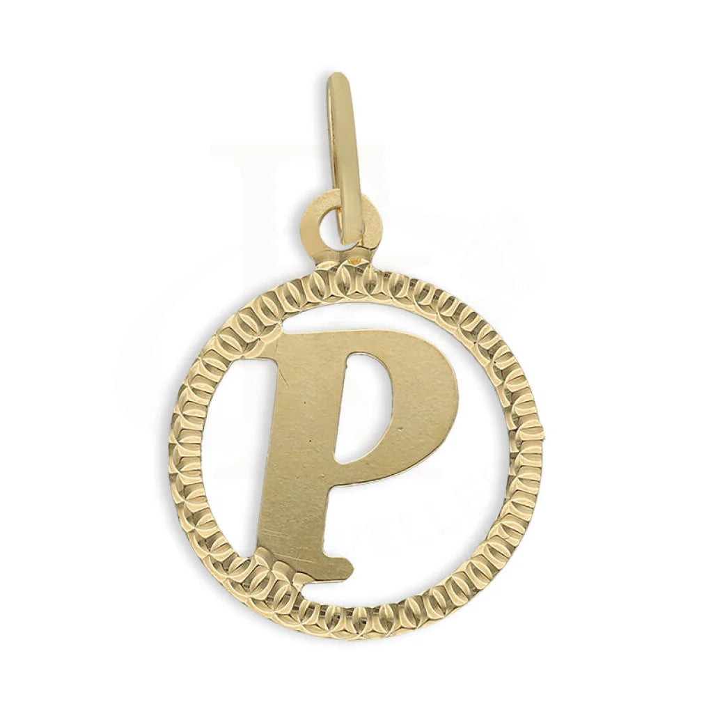 Gold Round Shaped Alphabet Pendant 18Kt - Fkjpnd18K5243 P / 0.870 Gram Pendants