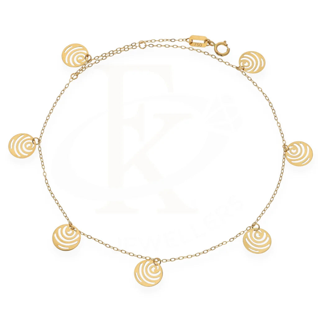 Gold Round Shaped Anklet 18Kt - Fkjankl18K7795 Anklets