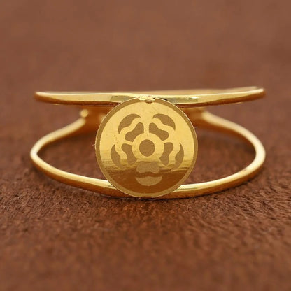 Gold Round Shaped Flower Ring 21Kt - Fkjrn21K2872 Rings