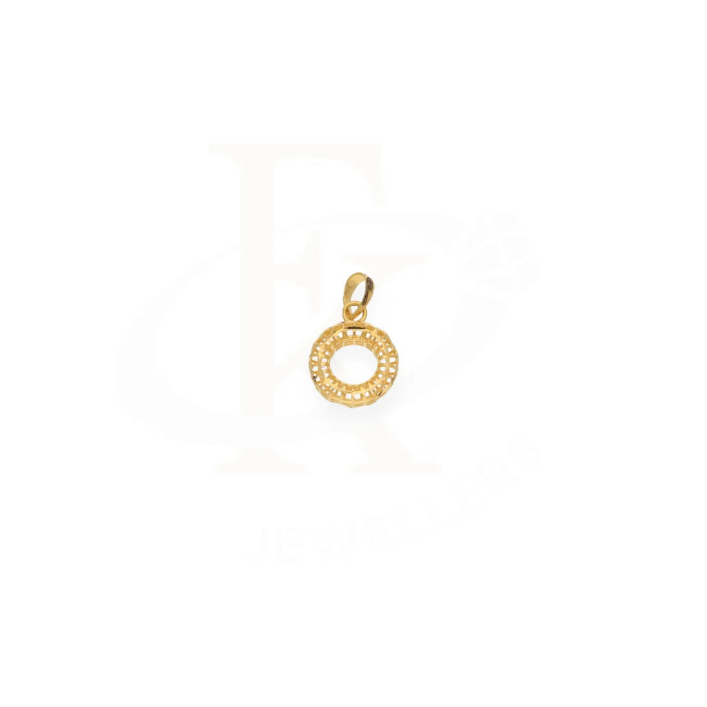 Gold Round Shaped Hollow Pendant 21Kt - Fkjpnd21Km7941 Pendants