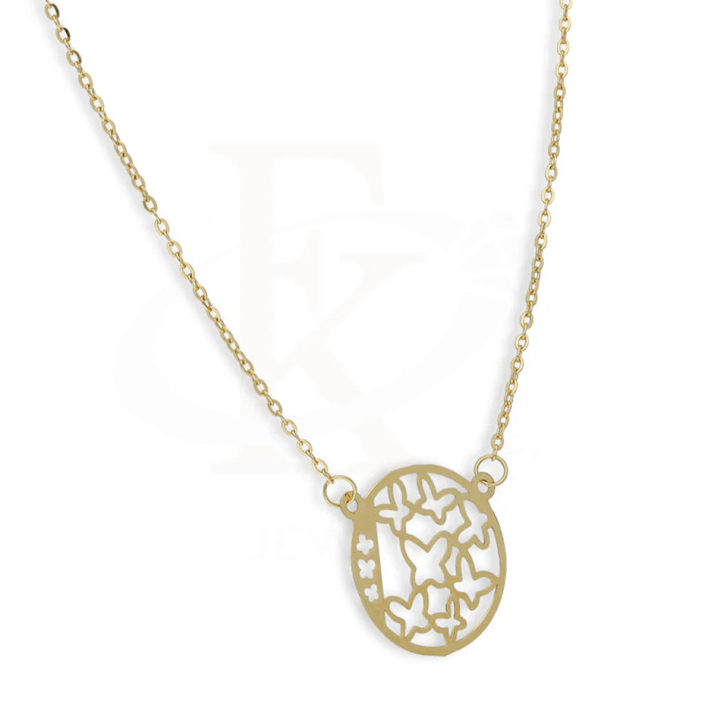 Gold Round Shaped Necklace 18Kt - Fkjnkl18K5278 Necklaces