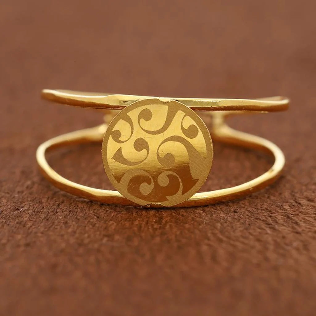 Gold Round Shaped Ring 21Kt - Fkjrn21K2871 Rings